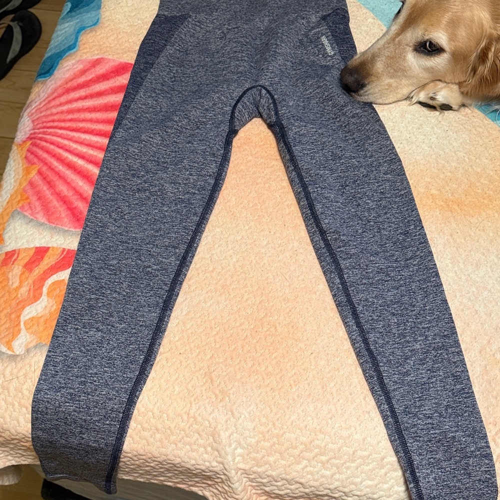 Gymshark Heathered Navy Blue Seamless Leggings